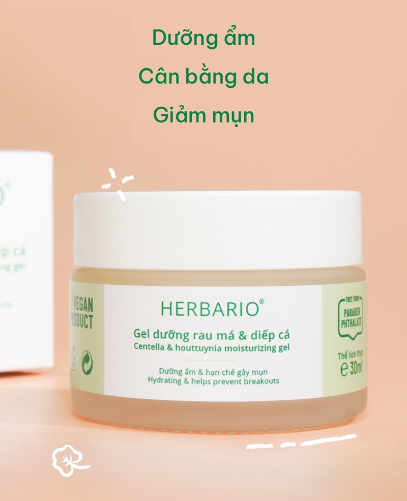 gel dưỡng rau má & diếp cá Herbario gel duong rau ma diep ca herbario